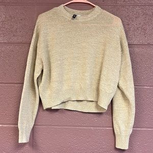 Divided- Cropped Tan Sweater